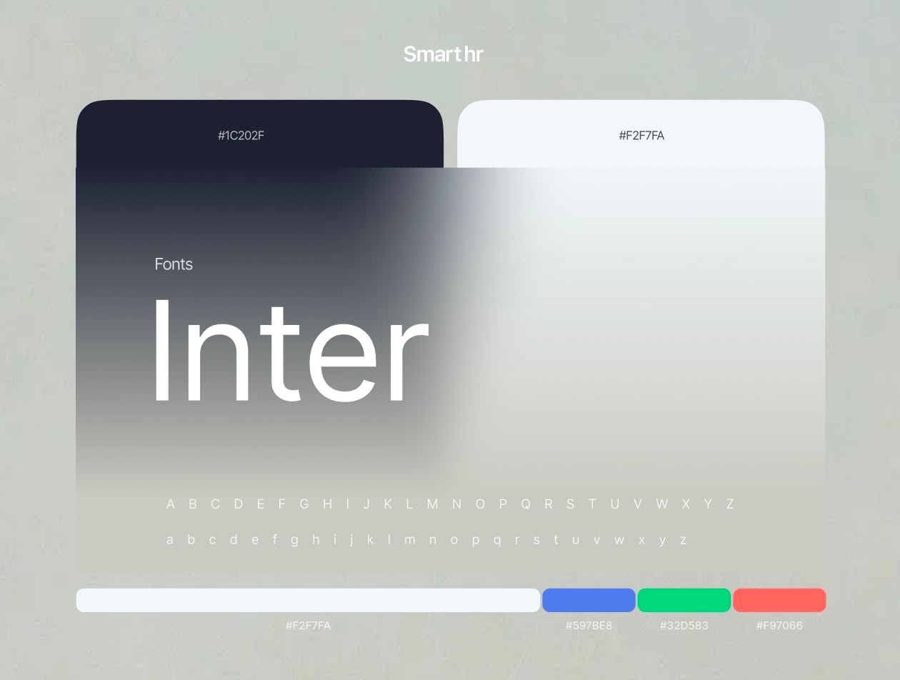 HRM application color palette and design system