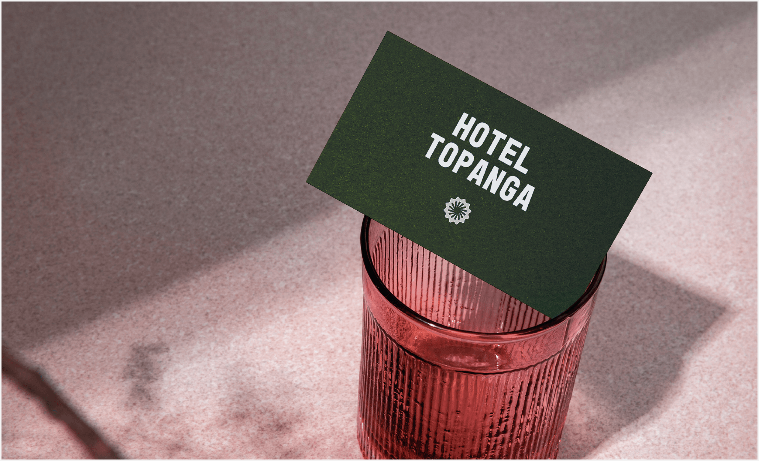 Hotel Topanga-logo on card mockup
