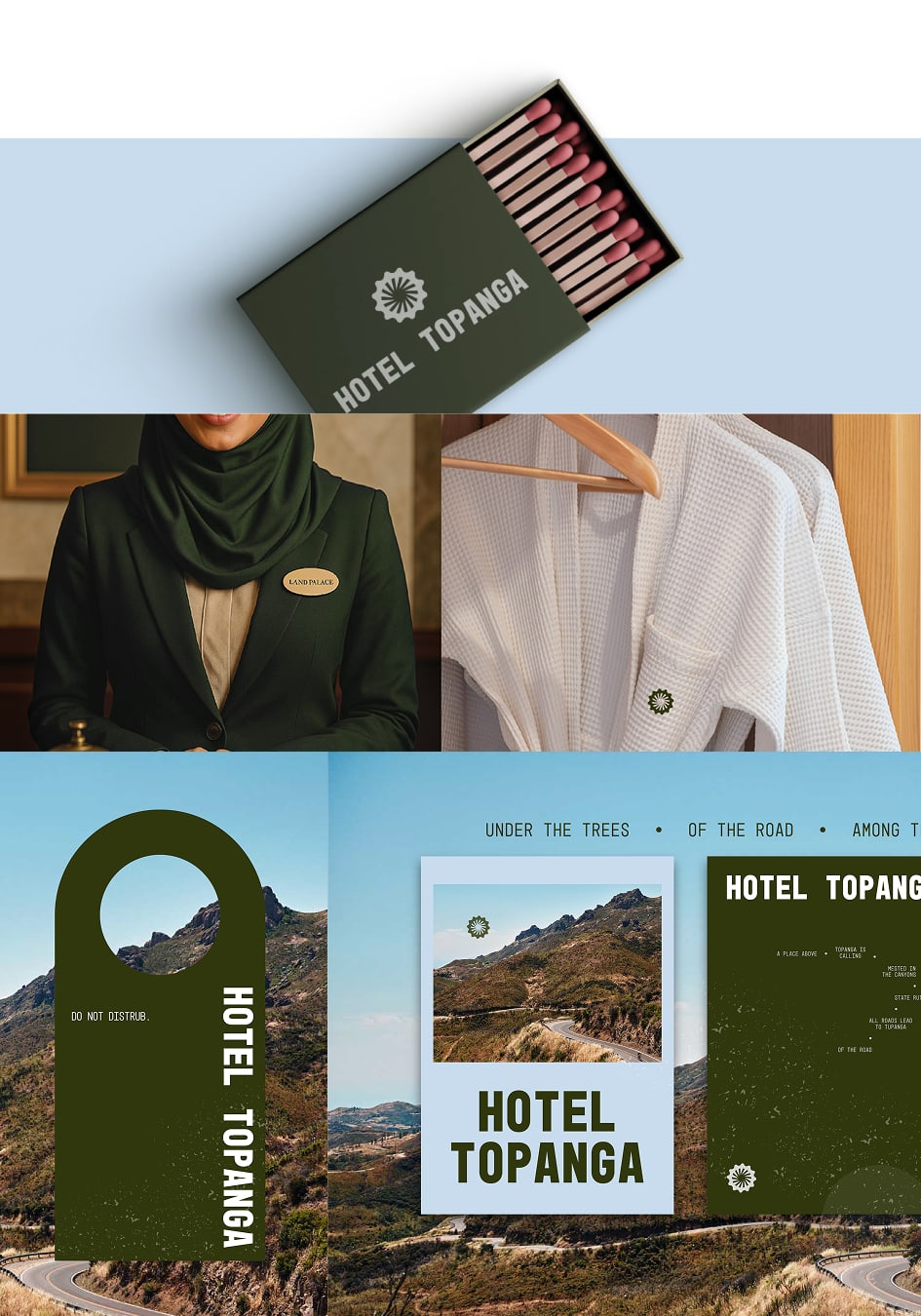 Hotel Topanga-logo on card mockup