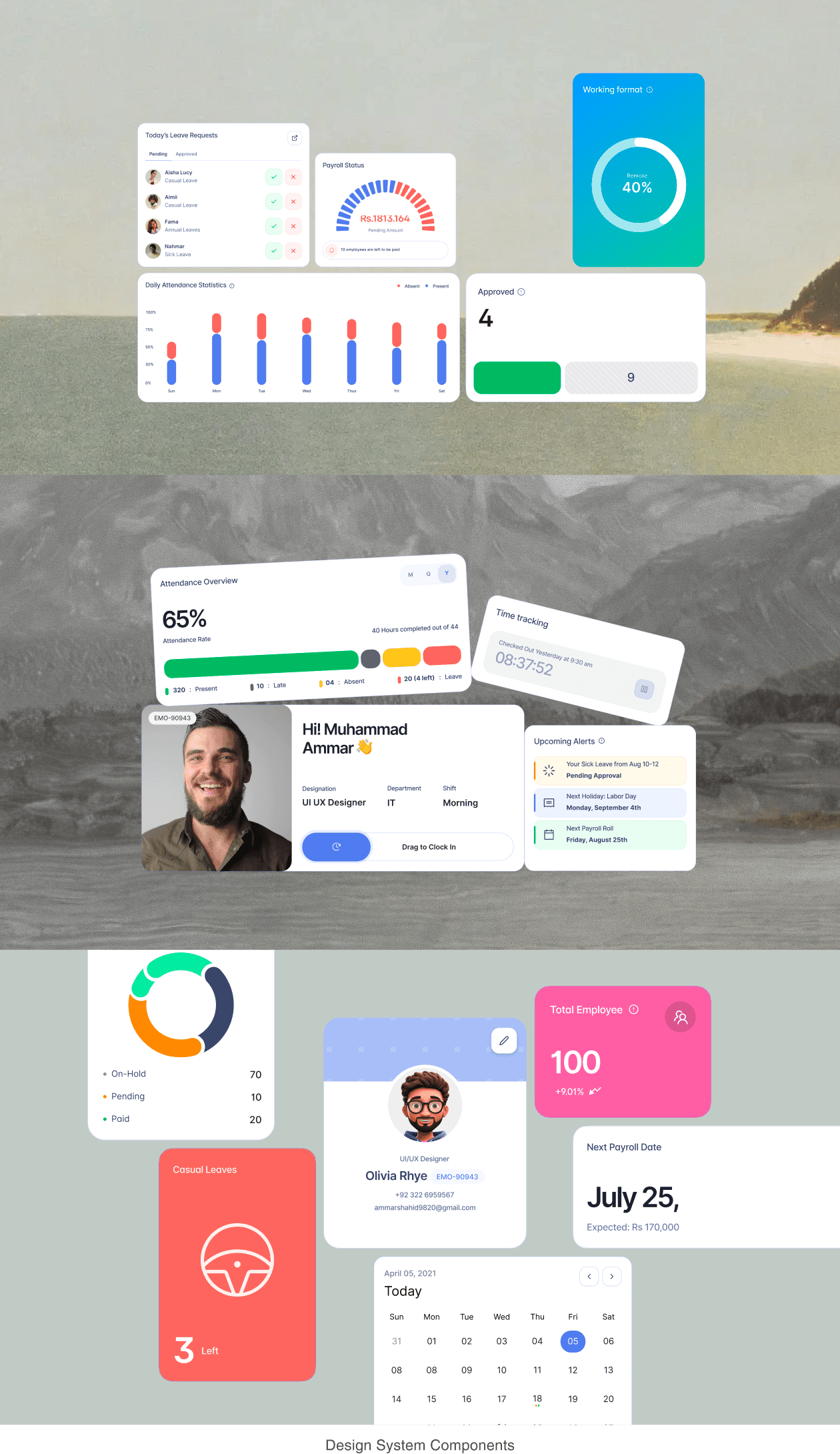 HRM UI design system components