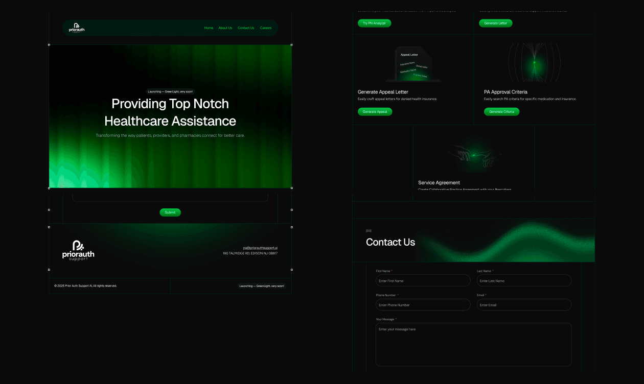 GreenLine initial neon gradient design exploration and UI components