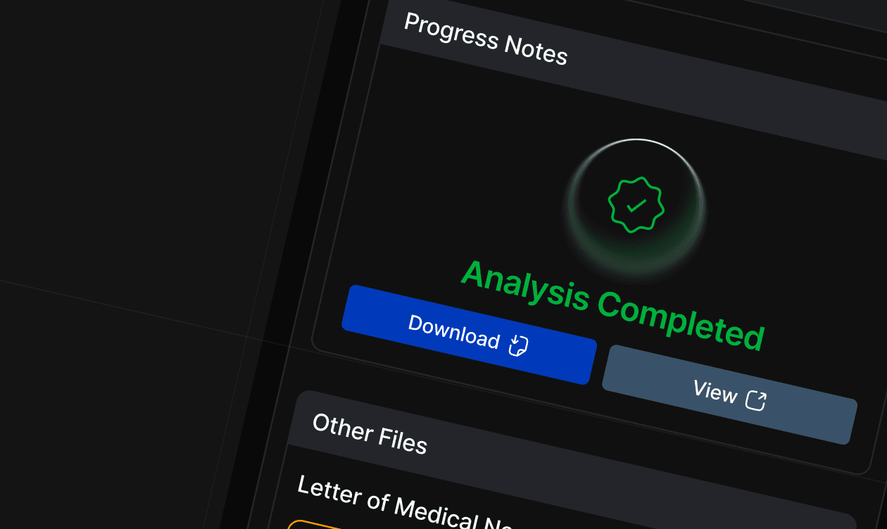 GreenLine AI progress notes analysis complete screen